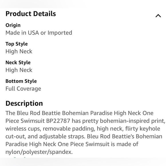 ☀️☀️☀️ Bleu Rod Beattie Bohemian Paradise High Neck One Piece Swimsuit - Picture 13 of 13